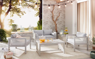 CANE Rattan Lounge Set 5-teilig