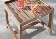 Chunky side table with removable upper tray
